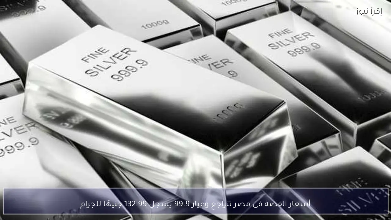 أسعار الفضة في مصر تتراجع وعيار 99.9 يسجل 132.99 جنيهًا للجرام