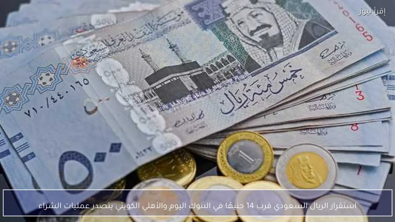 استقرار الريال السعودي قرب 14 جنيهًا في البنوك اليوم والأهلي الكويتي يتصدر عمليات الشراء