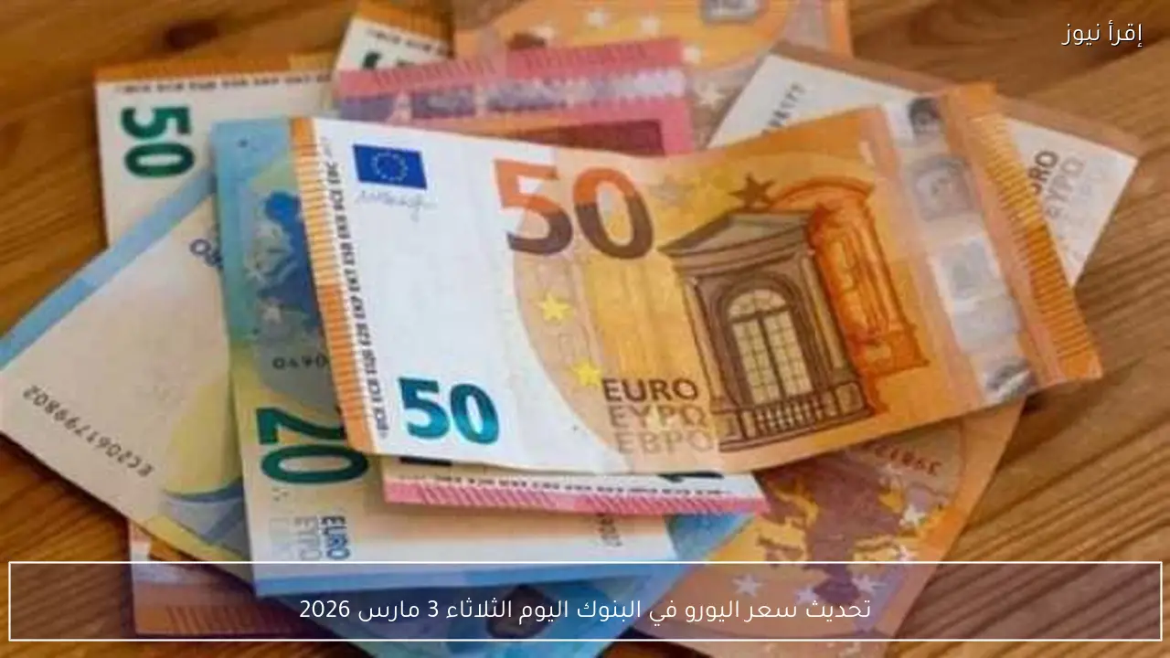 تحديث سعر اليورو في البنوك اليوم الثلاثاء 3 مارس 2026