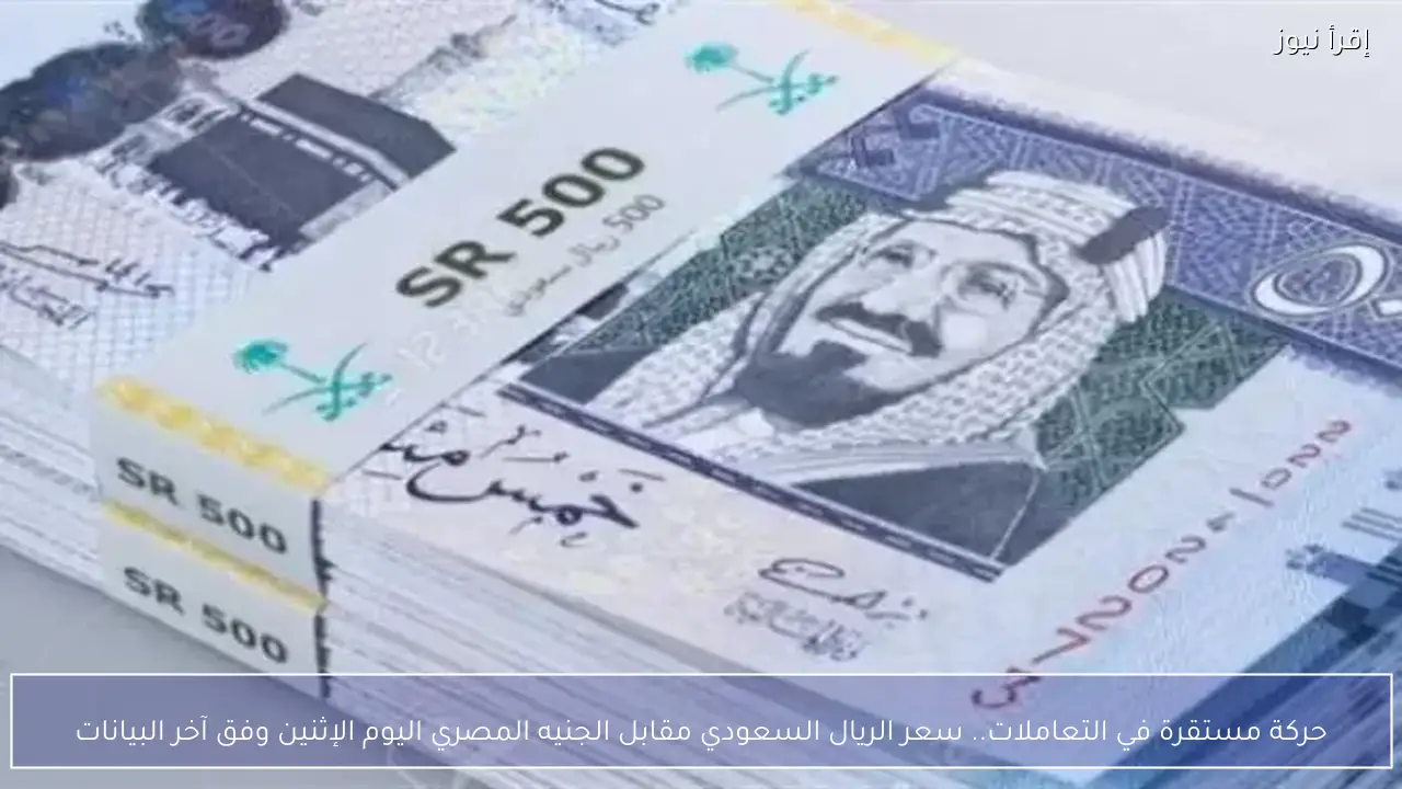 حركة مستقرة في التعاملات.. سعر الريال السعودي مقابل الجنيه المصري اليوم الإثنين وفق آخر البيانات