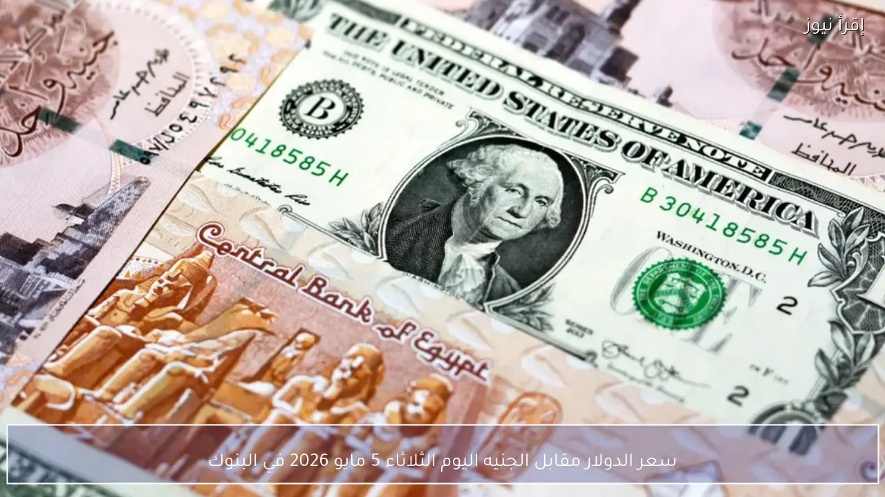 سعر الدولار مقابل الجنيه اليوم الثلاثاء 5 مايو 2026 في البنوك والسوق السوداء