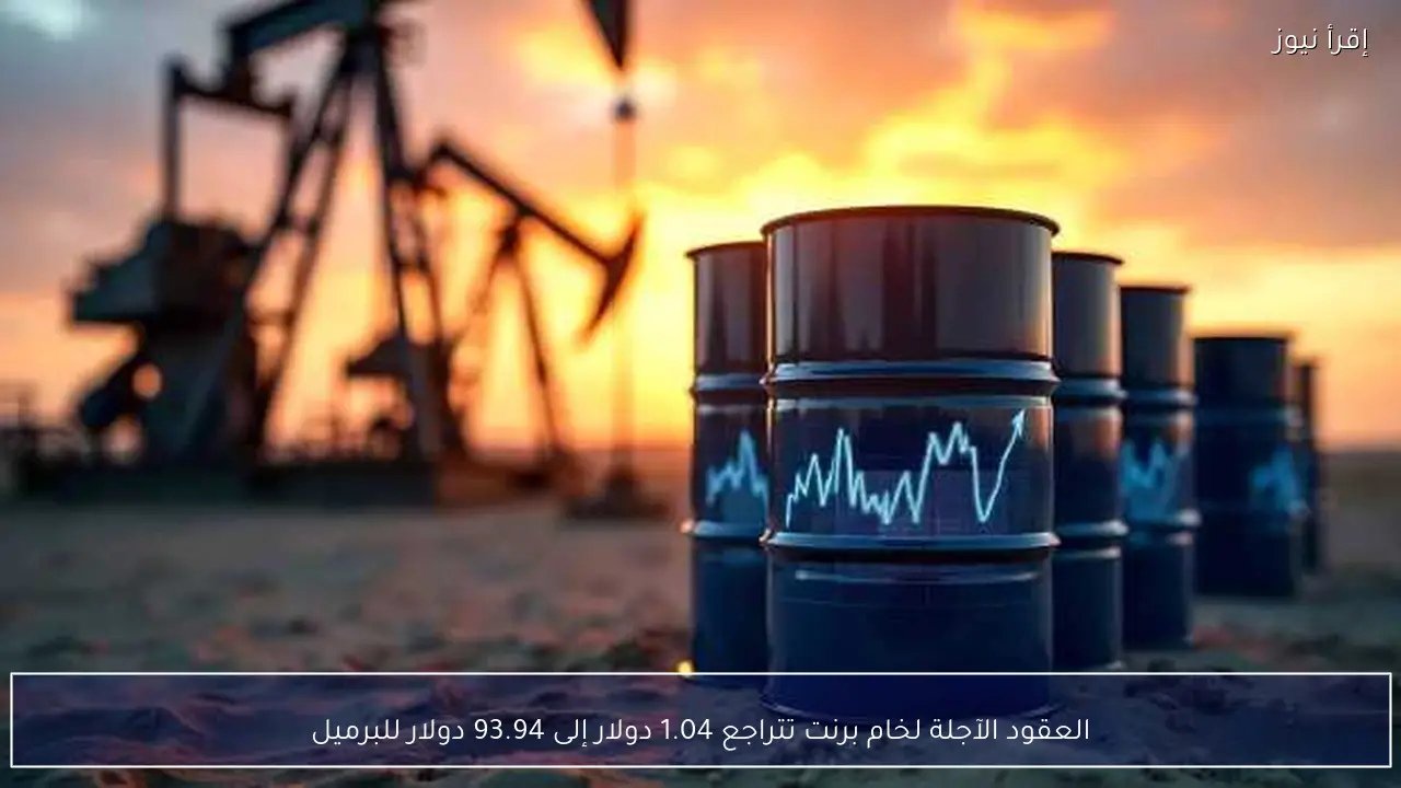 العقود الآجلة لخام برنت تتراجع 1.04 دولار إلى 93.94 دولار للبرميل