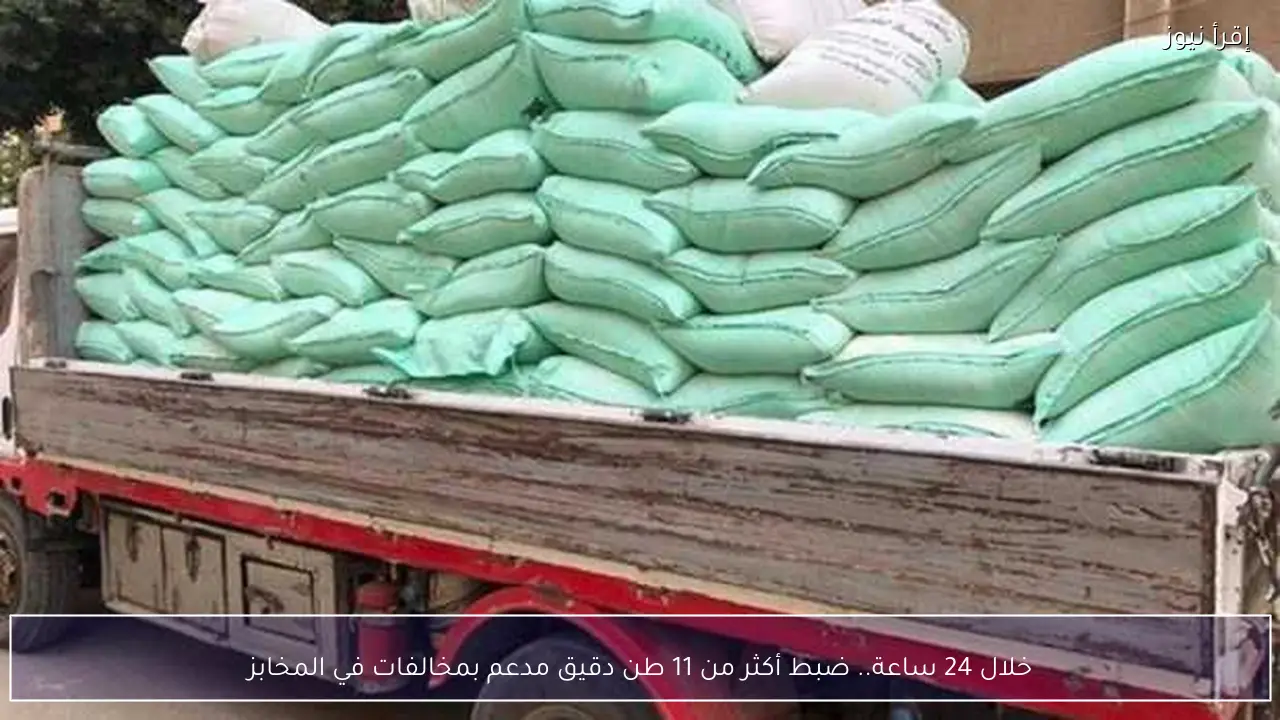 خلال 24 ساعة.. ضبط أكثر من 11 طن دقيق مدعم بمخالفات في المخابز
