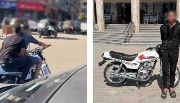 كواليس فيديو التصادم.. الأمن يضبط سائق دراجة نارية اعتدى على صاحب سيارة ملاكي بالغربية