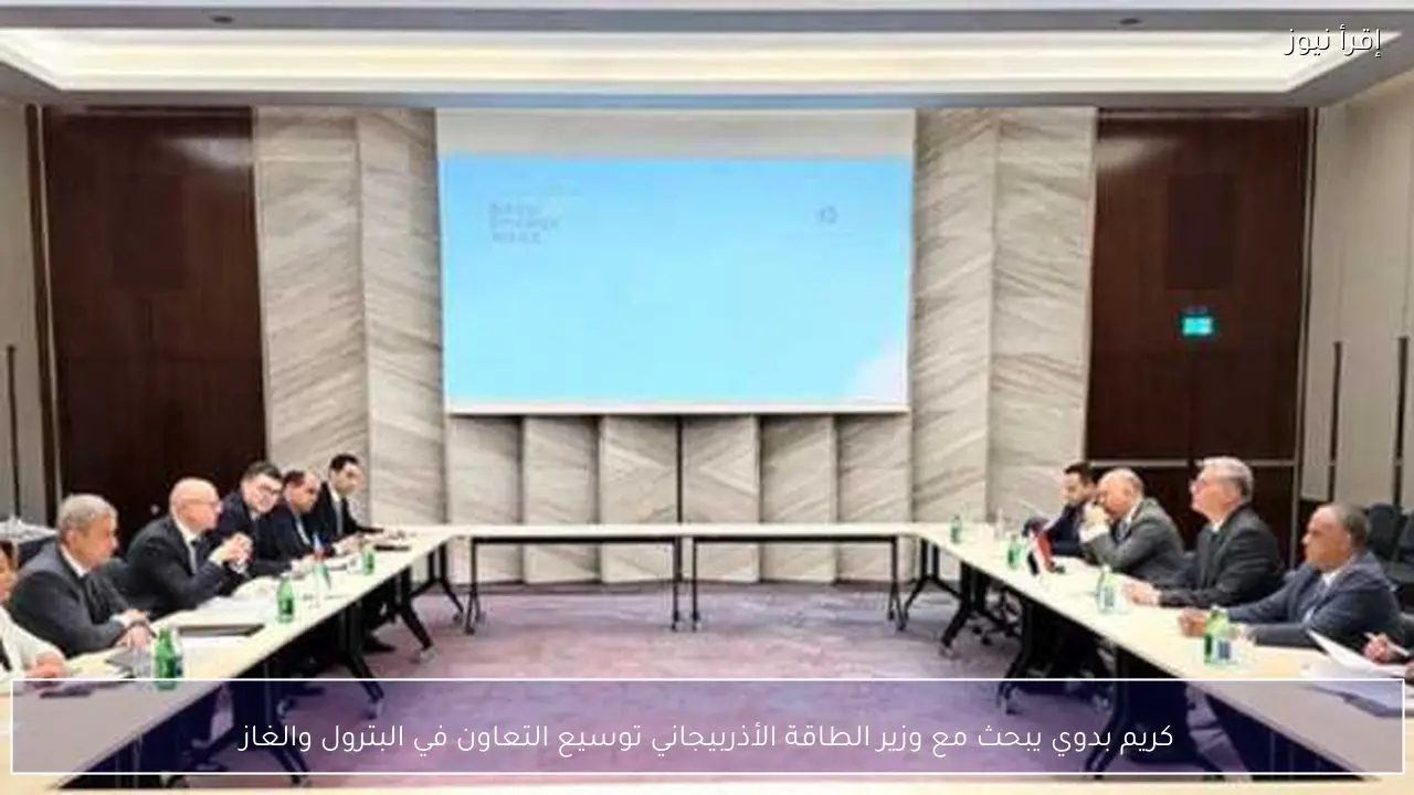 كريم بدوي يبحث مع وزير الطاقة الأذربيجاني توسيع التعاون في البترول والغاز